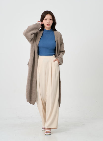 Button Wide Tailored Pants IO12