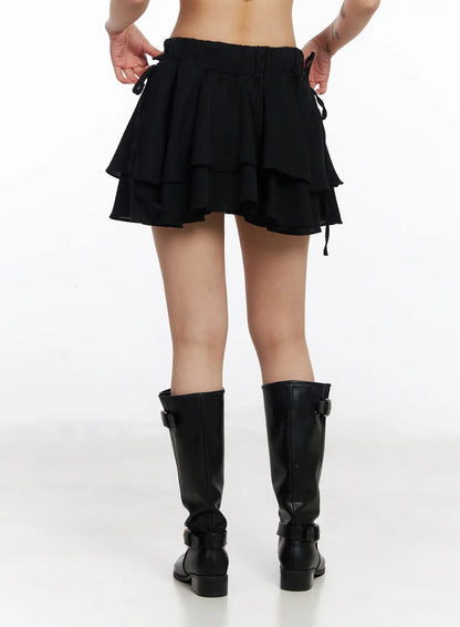 Chic Ribbon Flare Mini Skirt CJ523