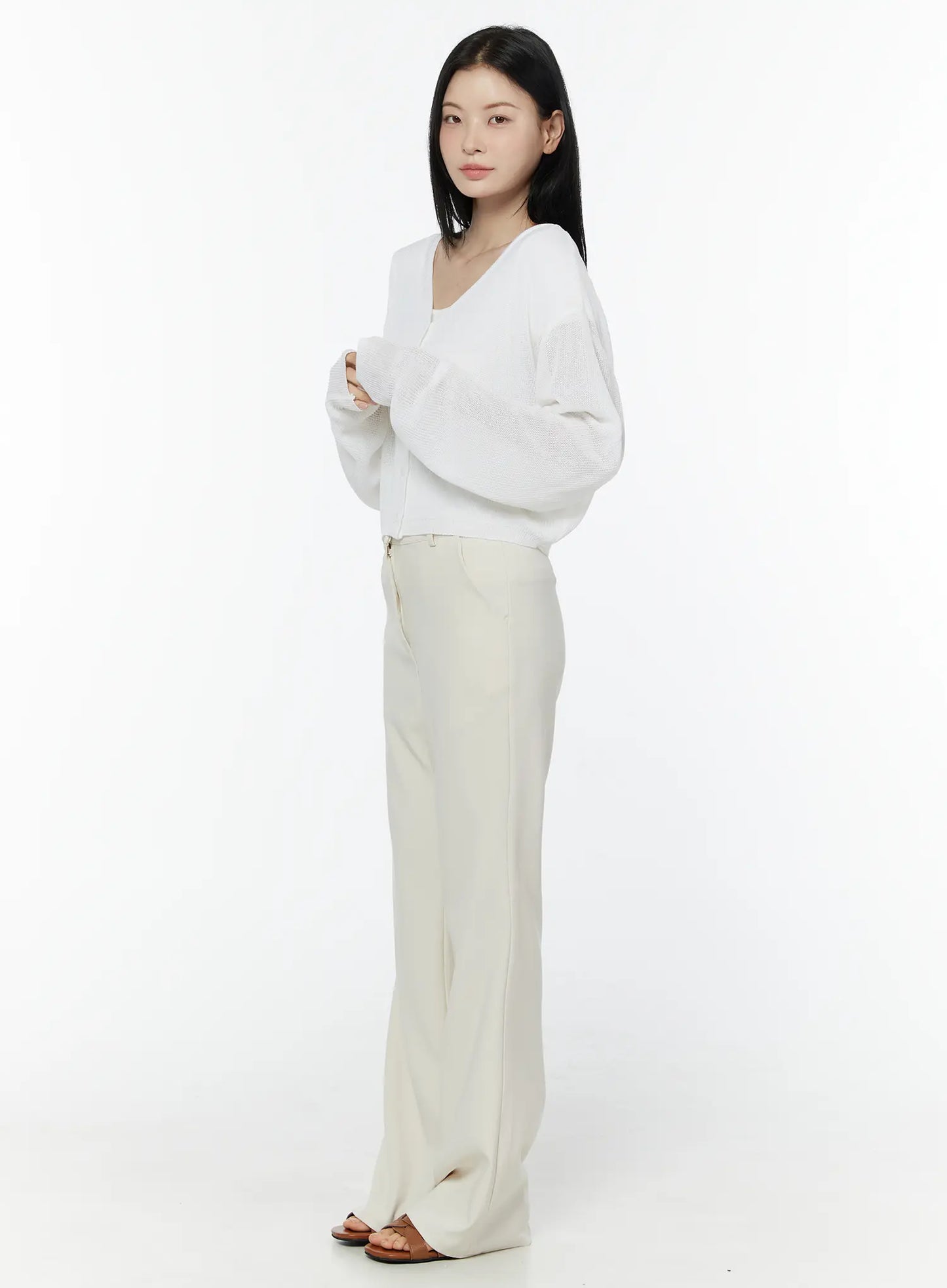 Basic Stretch Bootcut Slacks IU503