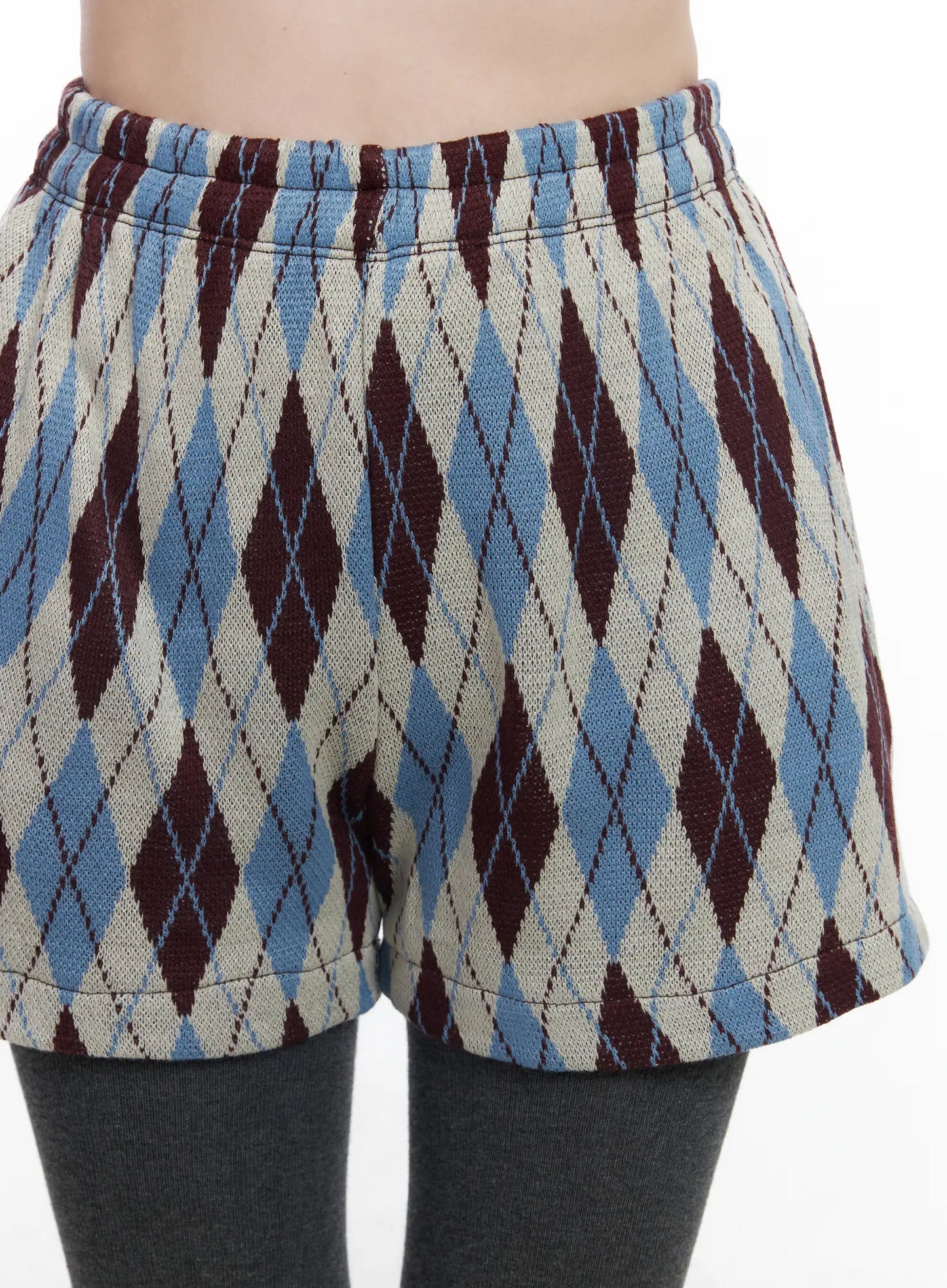 Argyle Pattern Knit Shorts CJ520