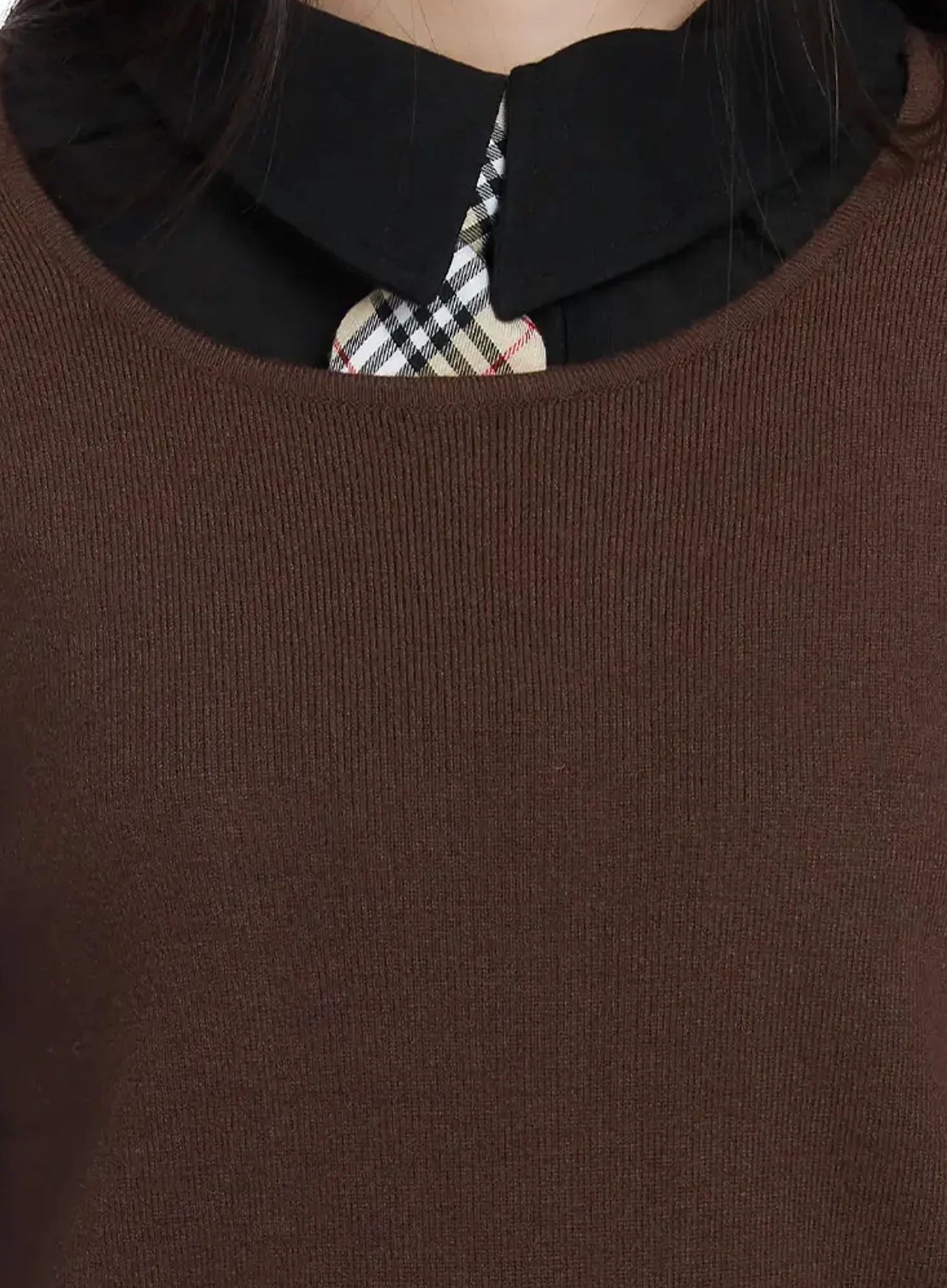 Classic U-Neck Wool-Blend Knit Top IM503