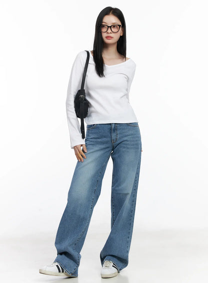 Basic V-Neck Long Sleeve Tee CJ519