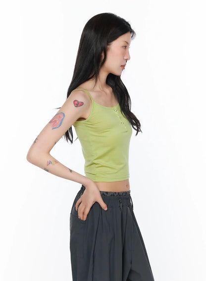 Classic Buttoned Cami Tank CA527