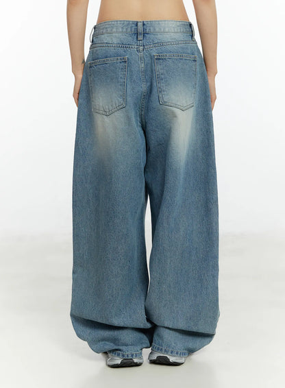 Alaiya Washed Baggy Jeans CF510