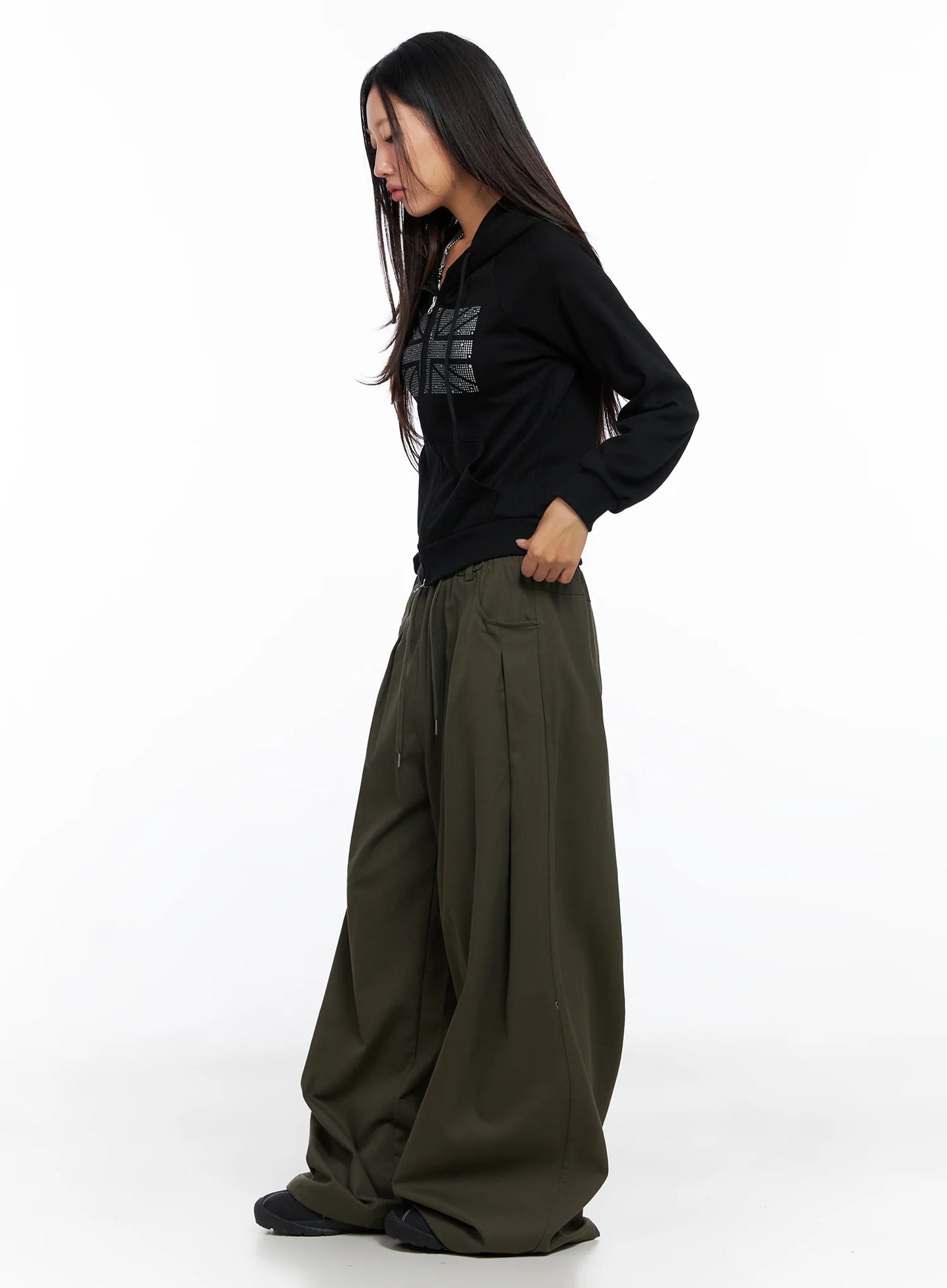 Balloon Wide Leg Cotton Pants CO515