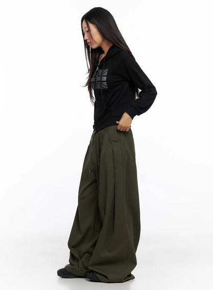 Balloon Wide Leg Cotton Pants CO515
