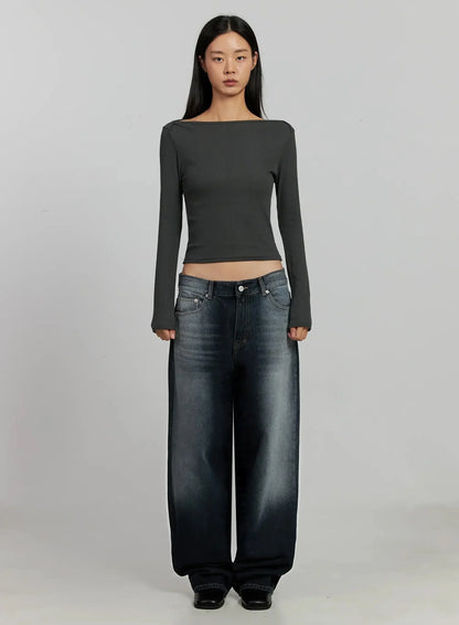 Chaya Washed Wide Jeans IJ505