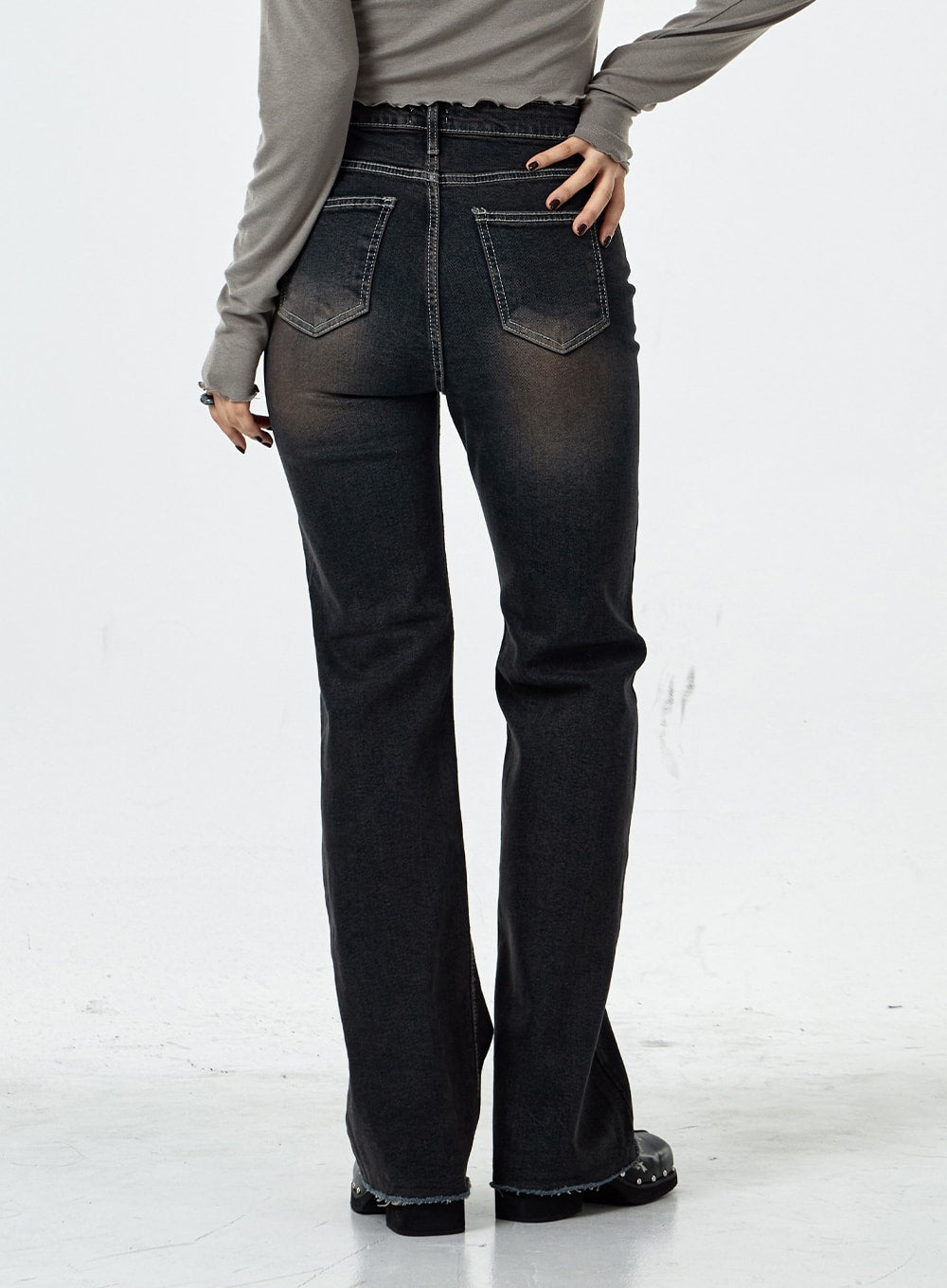 Basic Washed Bootcut Jeans CS07