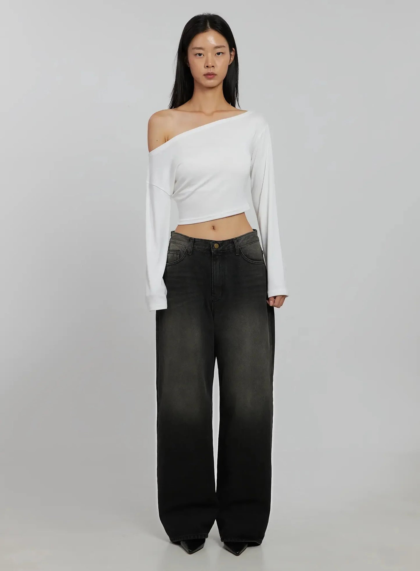 Blaire Dark Washed Wide Leg Jeans IJ509