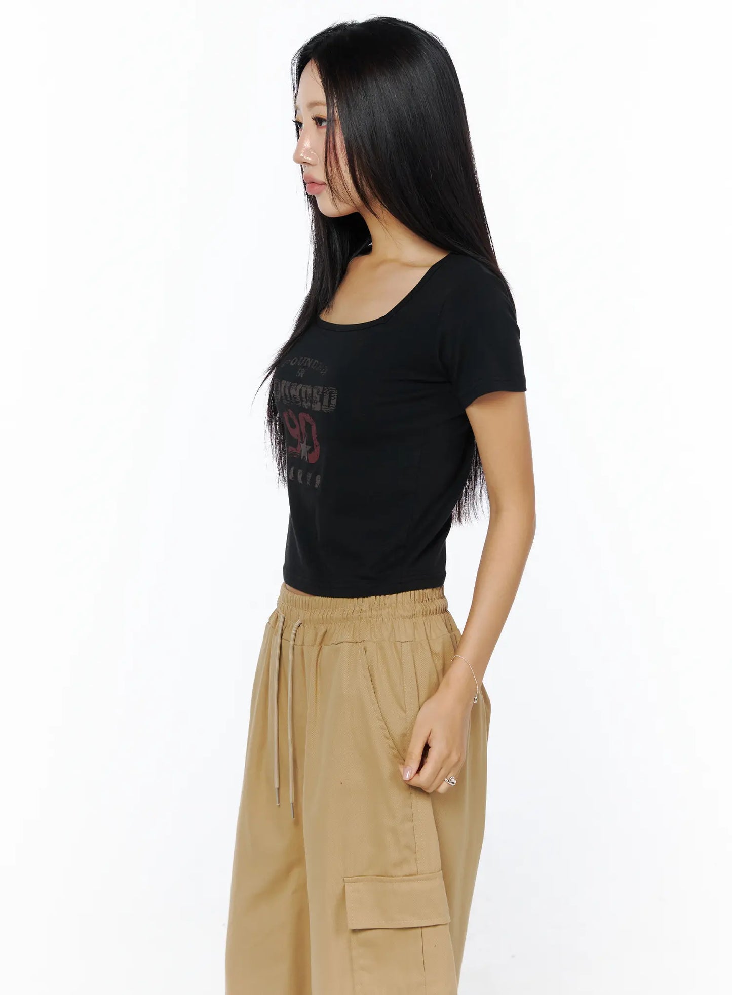 Casual Graphic Crop Top CU515