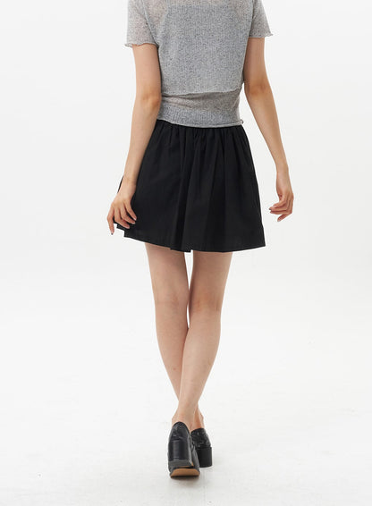 A-Line Cotton Mini Skirt OU328
