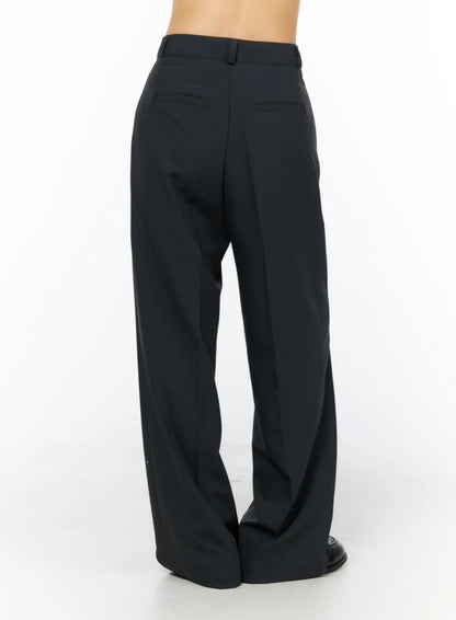 Basic Pintuck Wide Slacks CU522