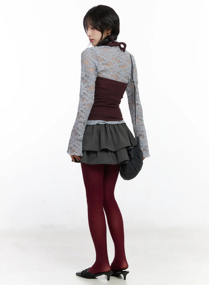 Chic Ruffled Layered Mini Skirt CJ526