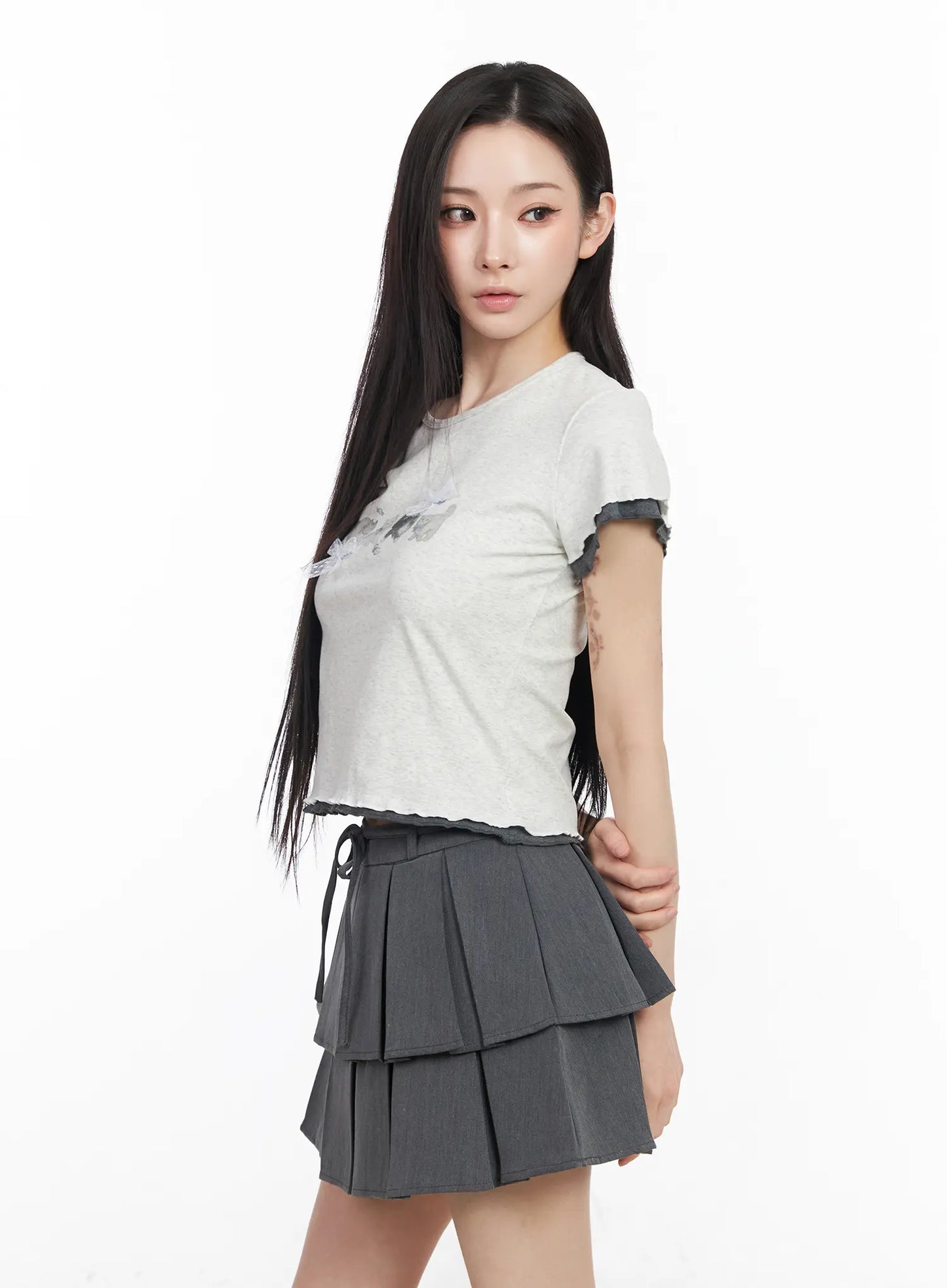 Cats and Bows Crop Baby Tee CM518