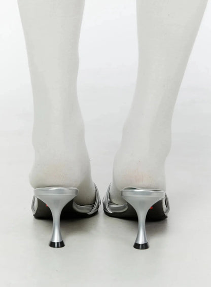 Chic Metallic Mule Sandals IU518
