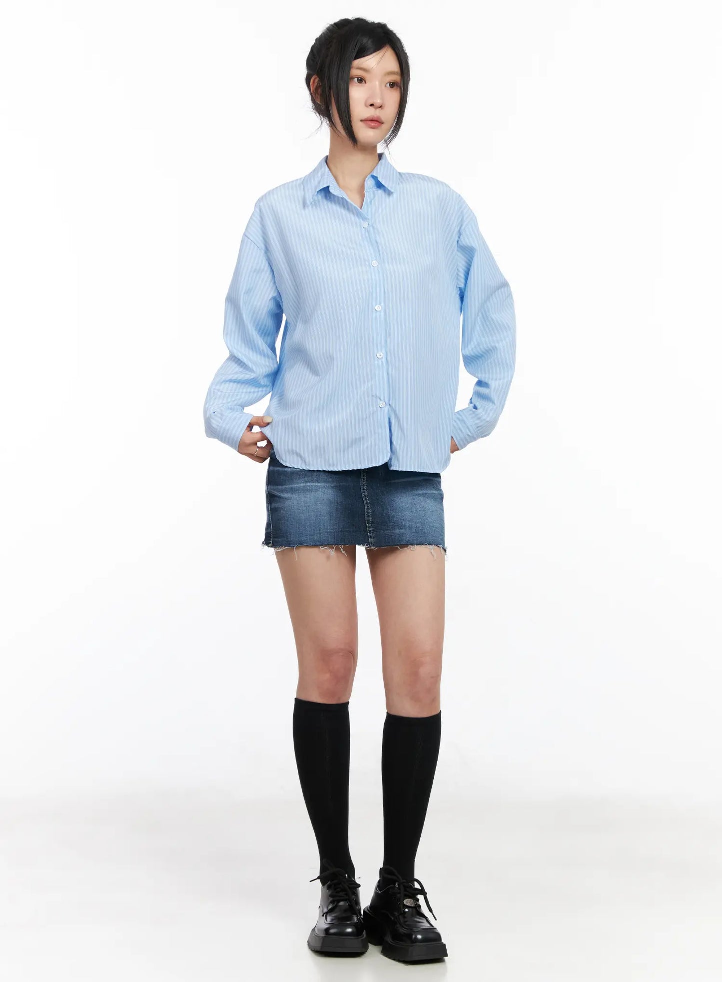 Classic Striped Button-Up Shirt CM516
