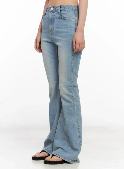Byeol Washed Flare Denim Jeans CL525