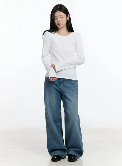 Classic Round Neck Long Sleeve Top IM519
