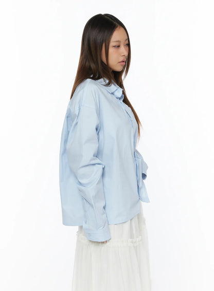 Casual Loose Fit Button-Up Shirt CA516