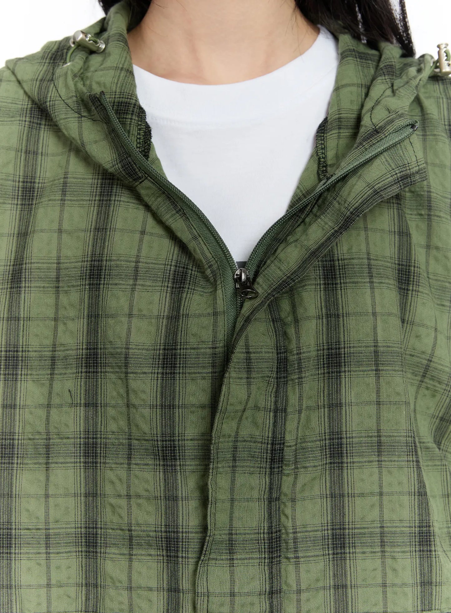 Checkered Hooded Vest CA506