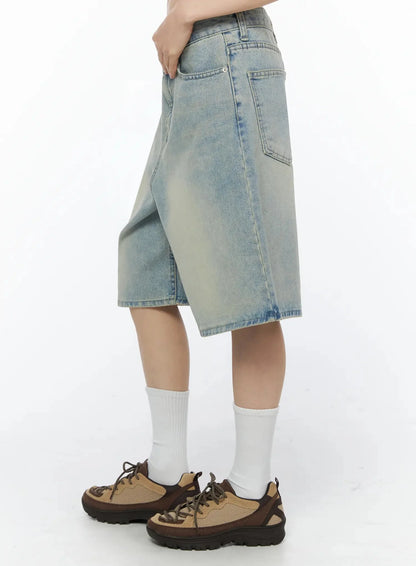 Ali Casual Washed Bermuda Shorts IY525