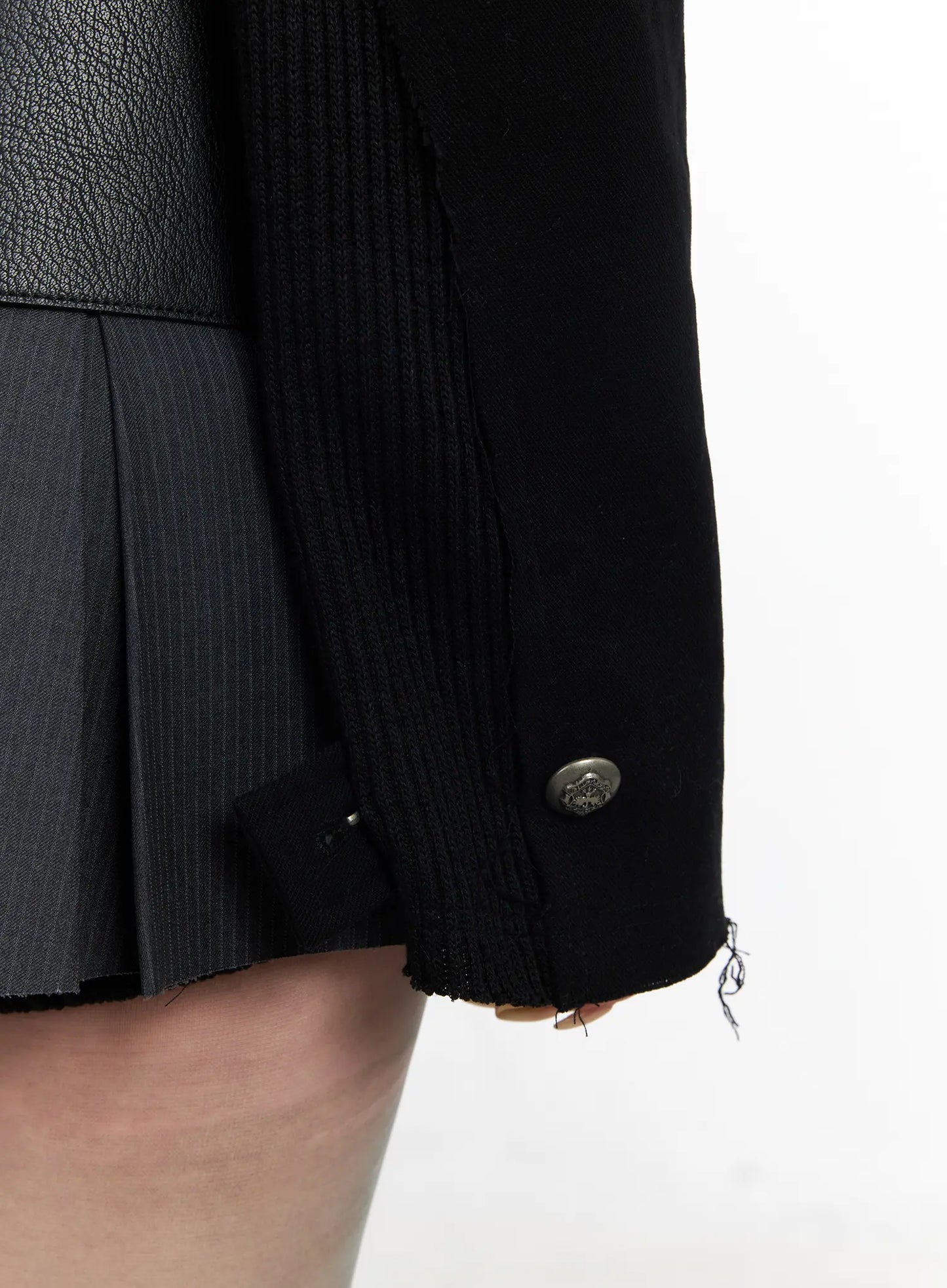 Asymmetric Button-Detail Hoodie CF527