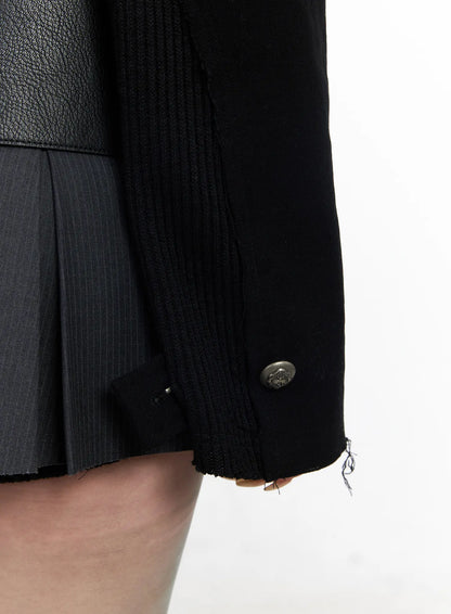 Asymmetric Button-Detail Hoodie CF527