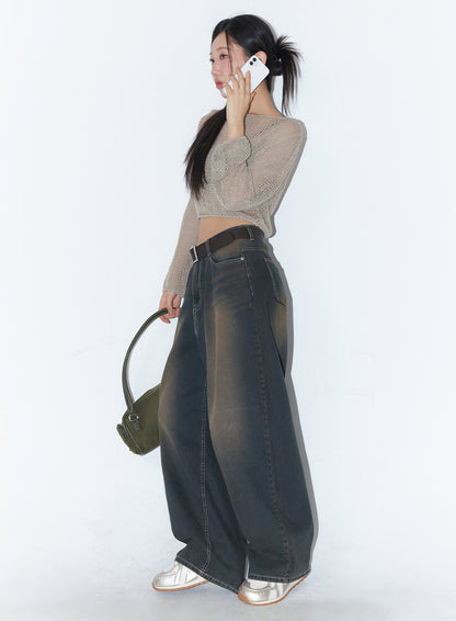 Bethany Vintage Washed Baggy Jeans IA524