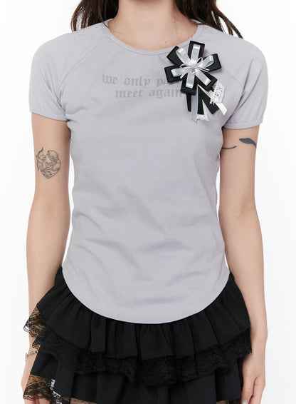 Chic Rosette Embellished Top CY514