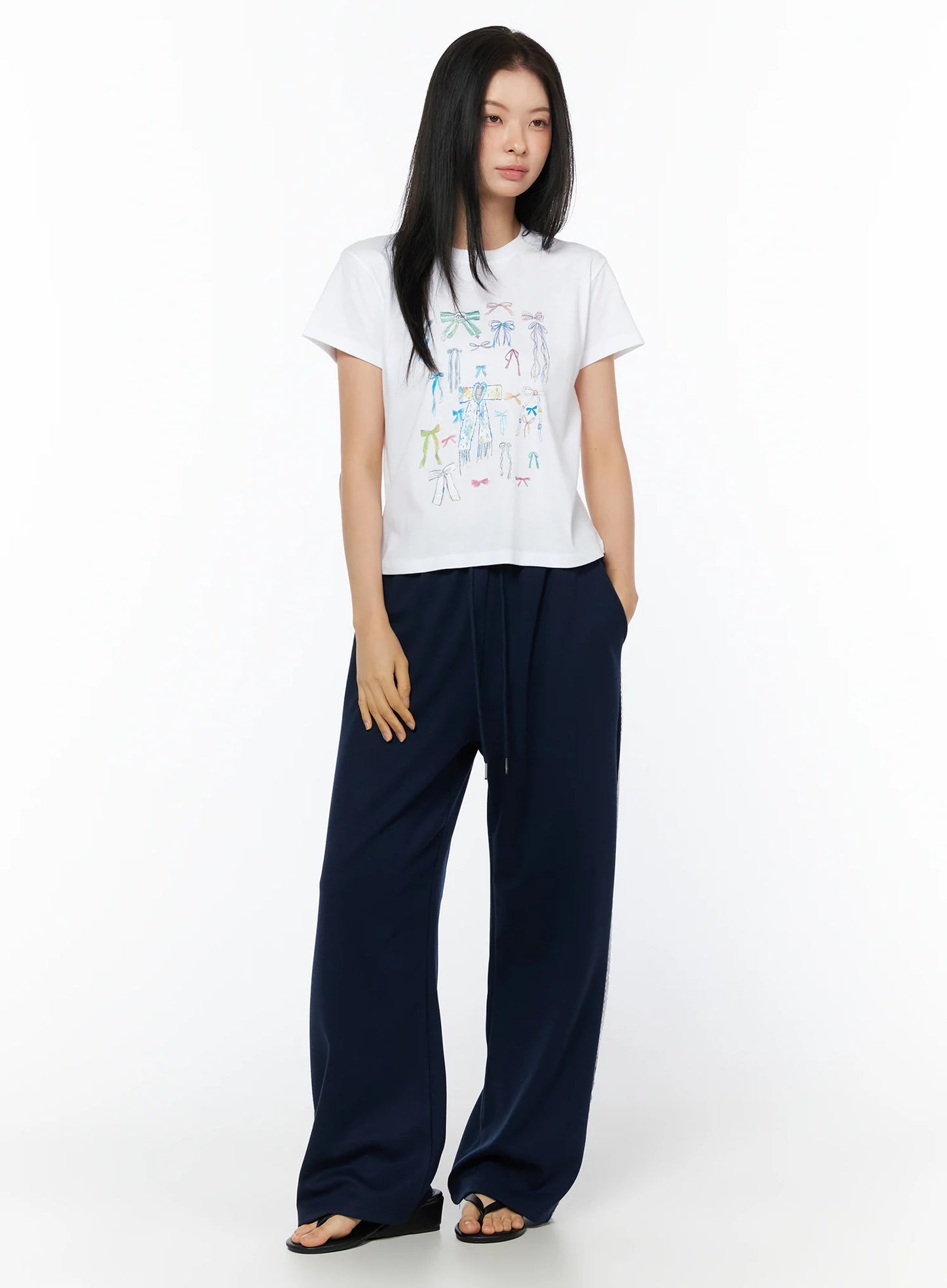 Bow Print Graphic Tee IU516