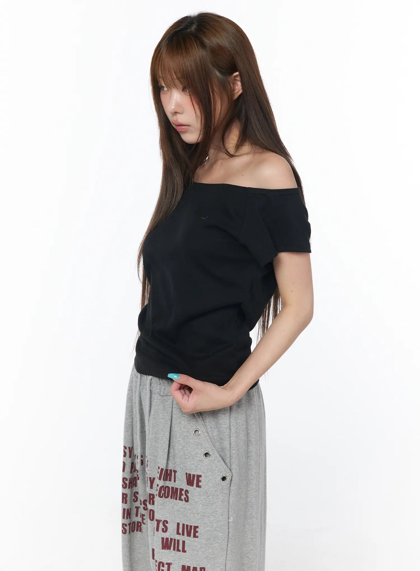 Basic Boat Neck Short Sleeve Tee CY529