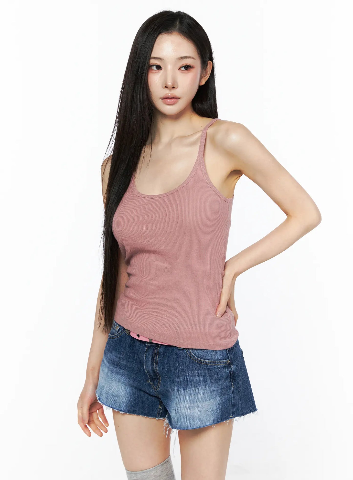 Basic Ribbed Sleeveless Top CU511