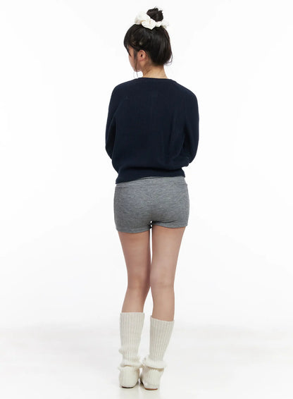 Basic Foldover High-Waisted Shorts CM513