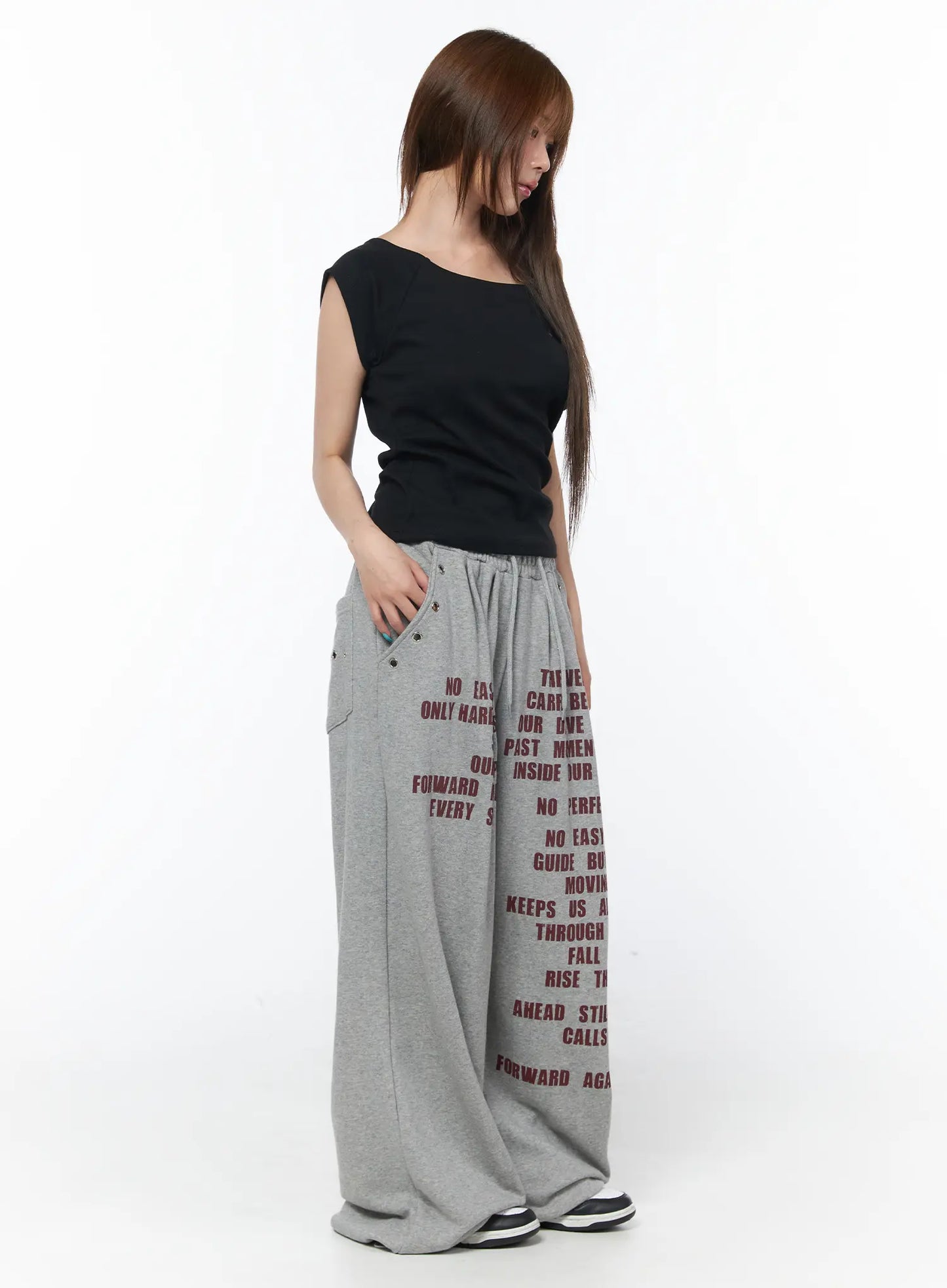 Casual Printed Wide Leg Sweatpants CY529