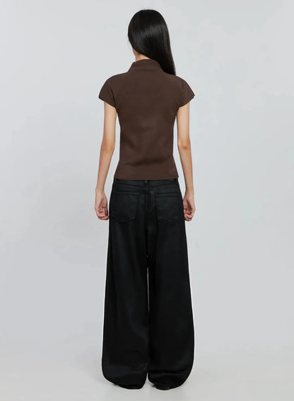 Chic High Neck Knit Top IO530