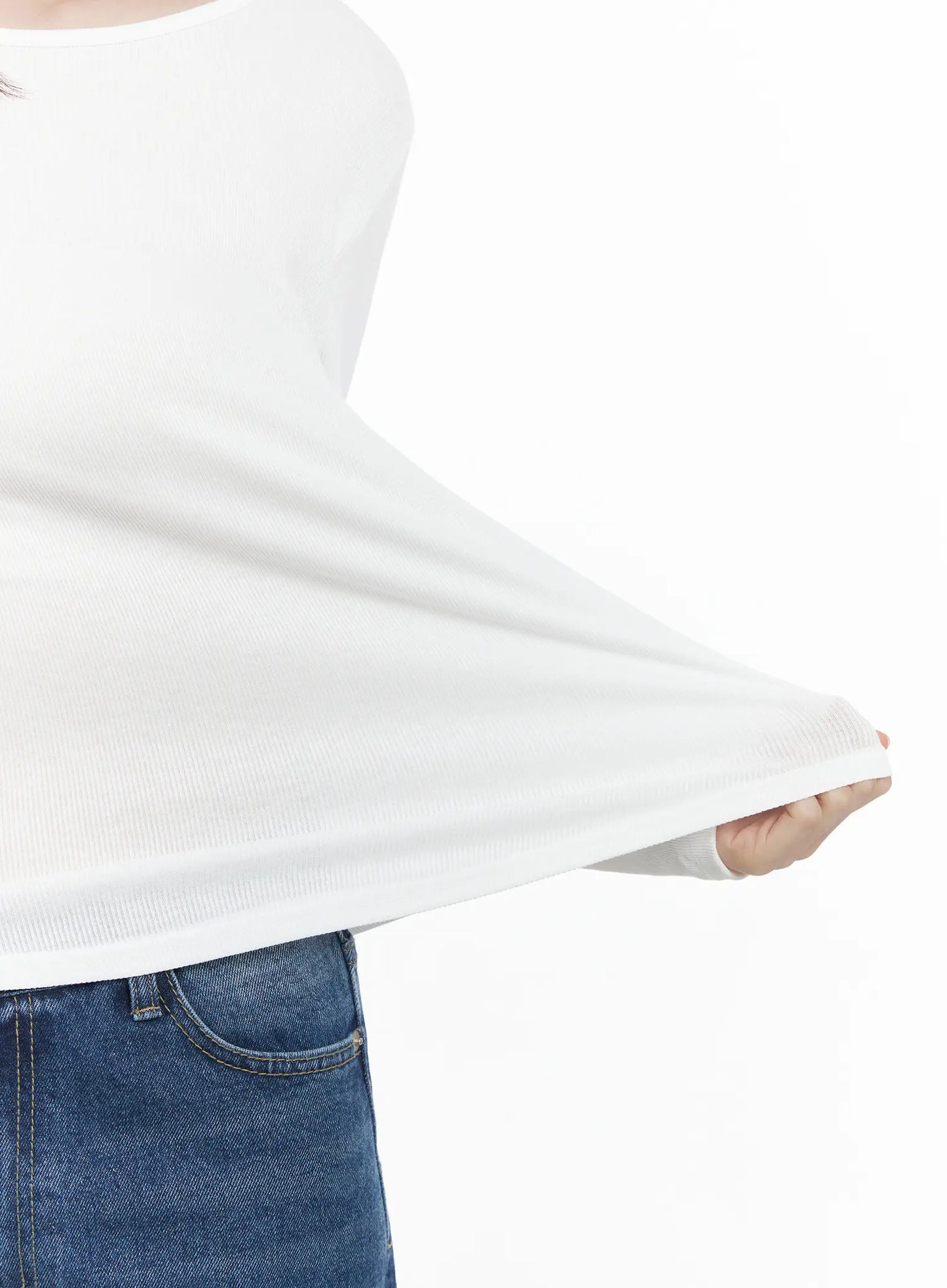 Basic Boat Neck Long Sleeve Top CJ506