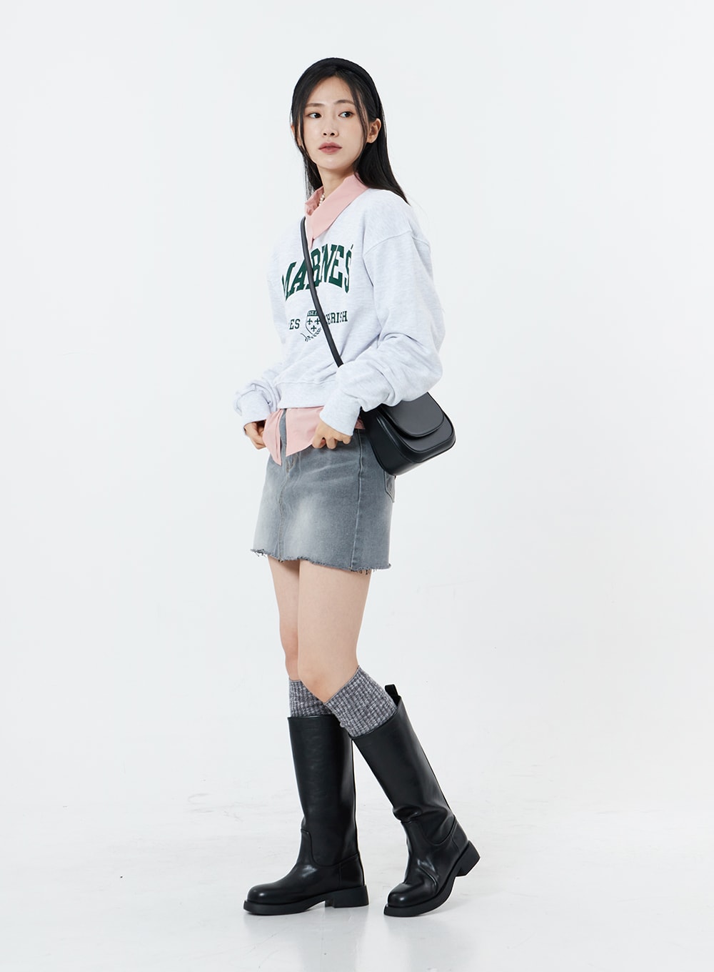 Basic Round Toe Wide Long Boots OS19