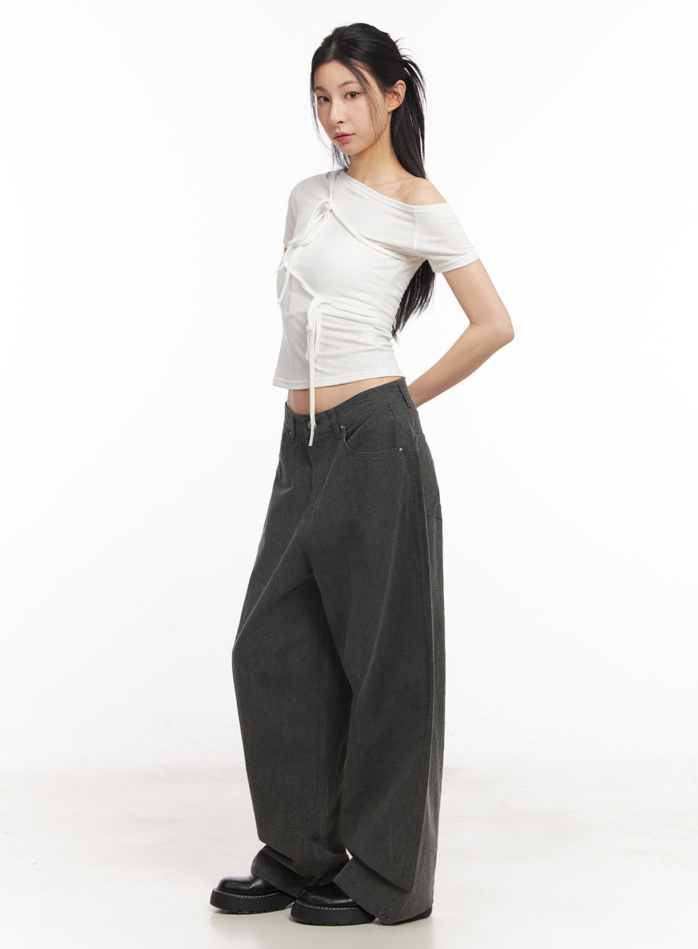 Classic Cotton Wide-Leg Pants IY529