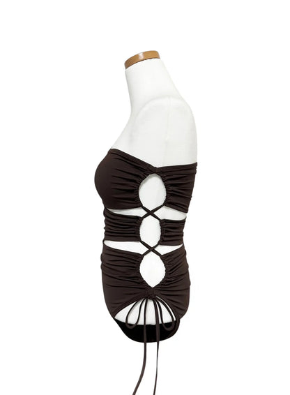 Asymmetric Strappy One Piece Swimsuit IY514