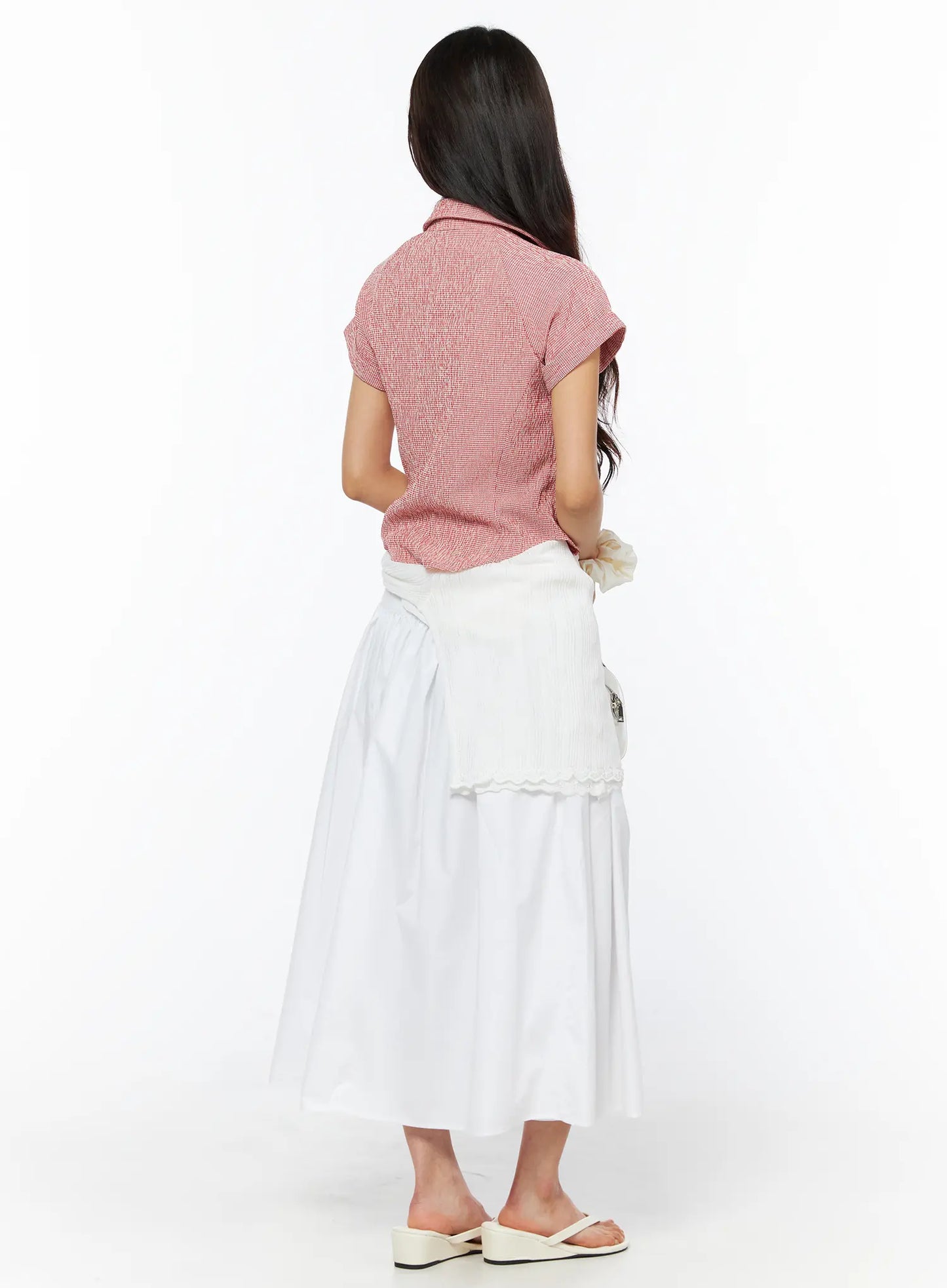 Basic Ribbon Maxi Skirt CU522