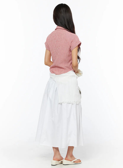 Basic Ribbon Maxi Skirt CU522