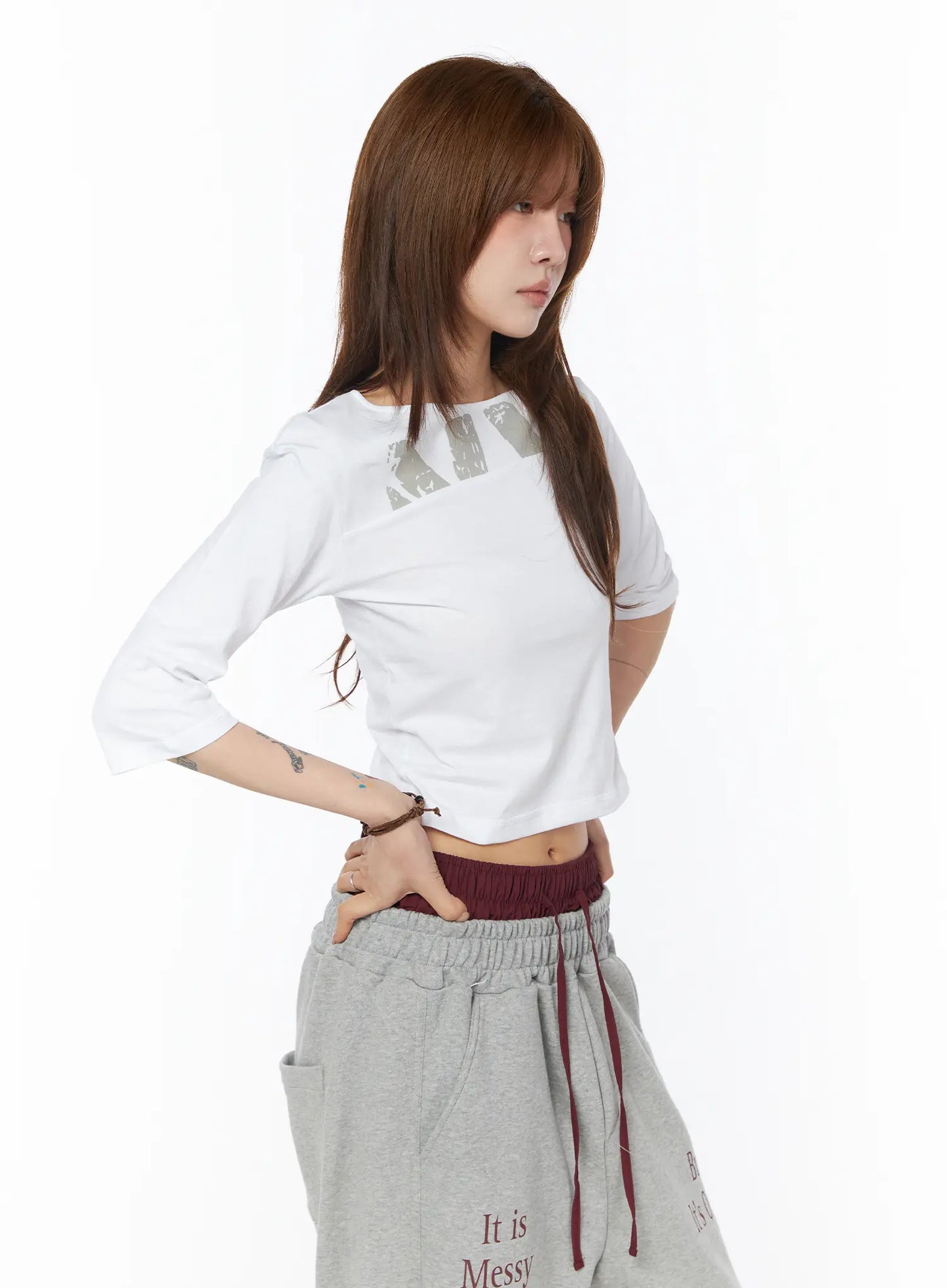 Boat Neck Graphic Tee CY528