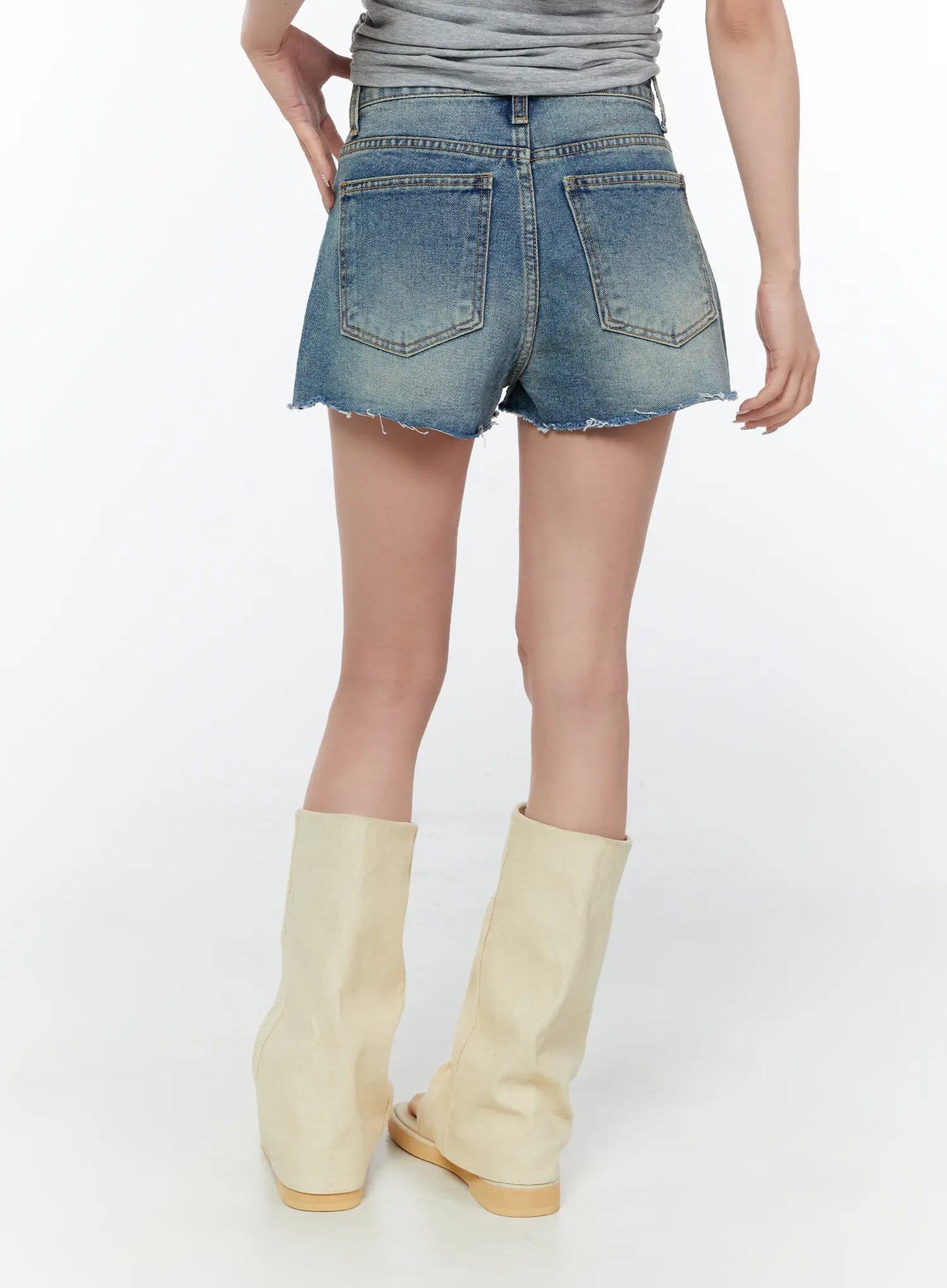 Basic High-Waist Denim Shorts CY514