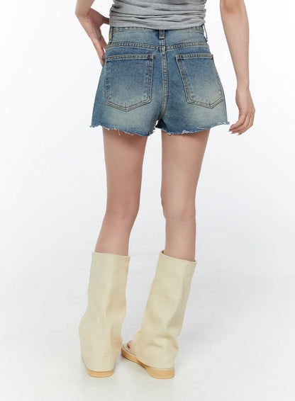 Basic High-Waist Denim Shorts CY514
