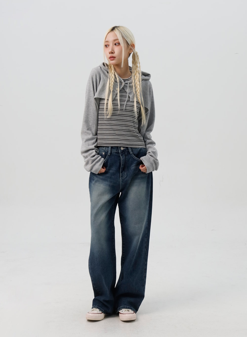 Bolero Style Cropped Hoodie IS311