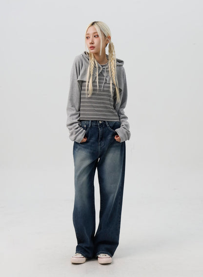 Bolero Style Cropped Hoodie IS311