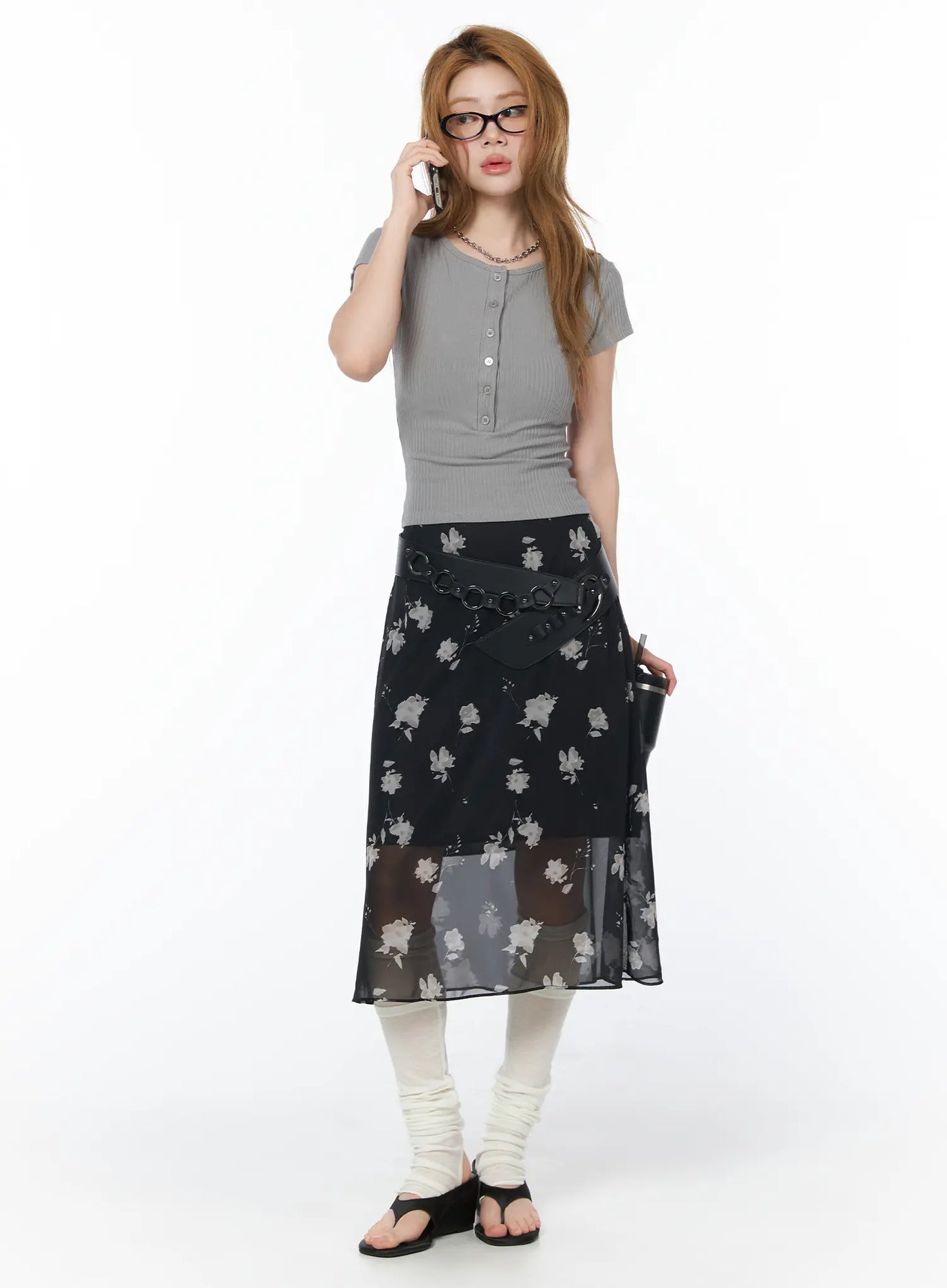 Casual Ribbed Button-Up Top CY508