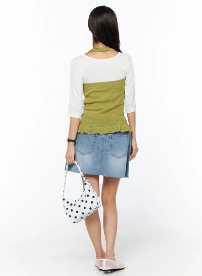 Casual Denim Mini Skirt CU522