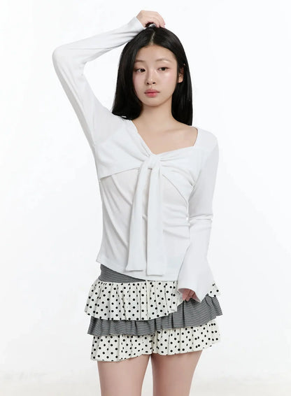 Bow Tie Long Sleeve Top IM519