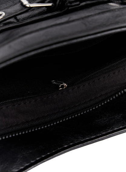 Buckle Accent Faux Leather Shoulder Bag CM526